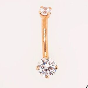 BVLA navel curved barbell, 14k rose gold